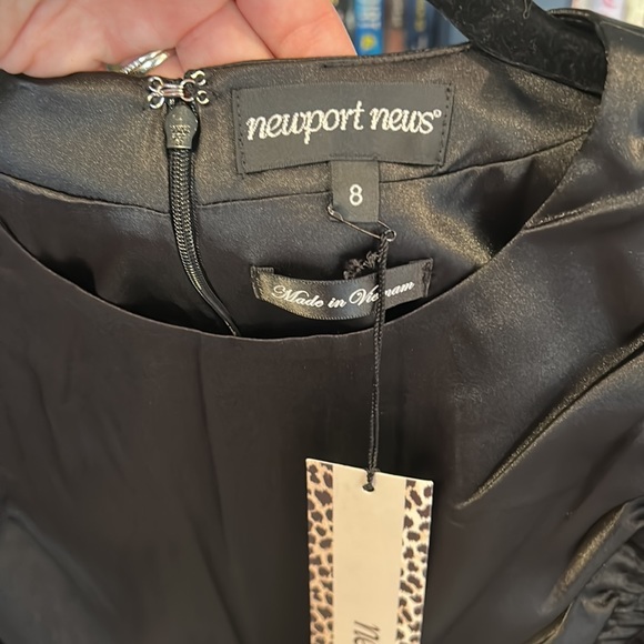 NWT Newport News shiny black dress - Picture 4 of 6